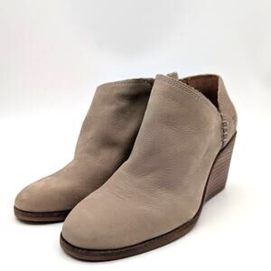 Lucky Brand Zemlin Wedge Ankle Boots Almond Toe Women's Duna Size US6M EU36.5